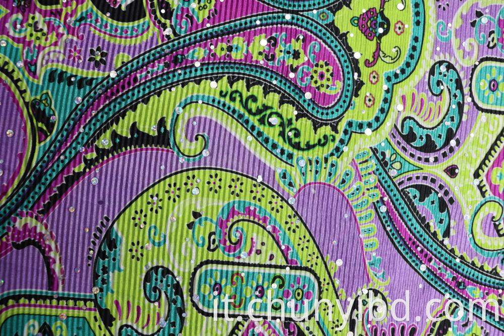 100% Polyester Print Aop Chip Crepe Fabric